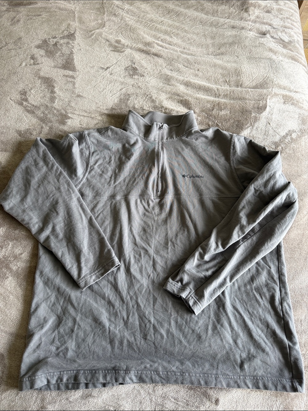 Columbia Light Gray Omni wick Half-Zip Pullover XL